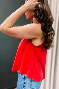 Hyfve - Raw Edge Sleeveless Washed Top