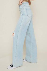 Vibrant Miu - Leticia Super High Rise Raw Edge Jeans
