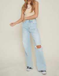 Vibrant Miu - Leticia Super High Rise Raw Edge Jeans