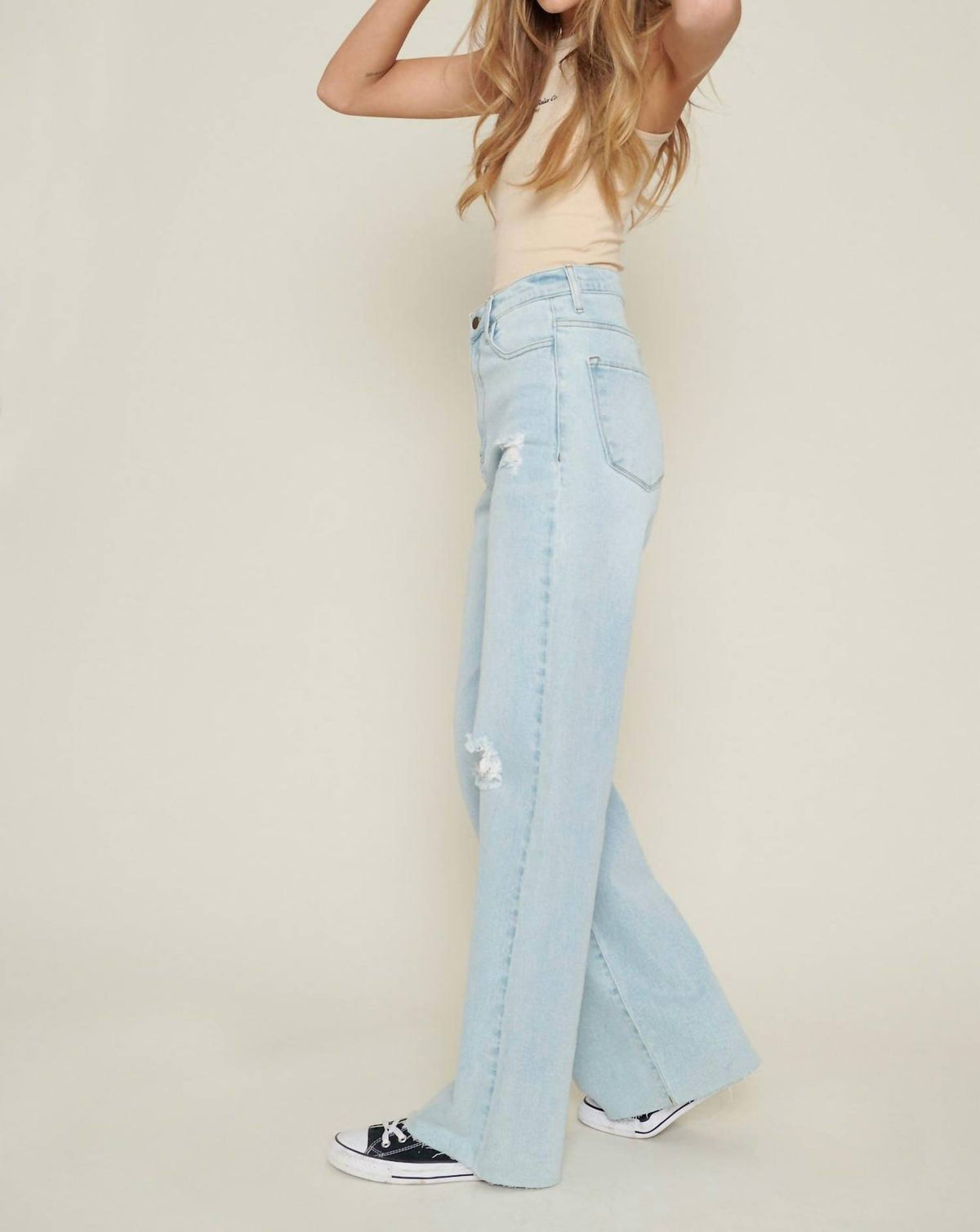 Vibrant Miu - Leticia Super High Rise Raw Edge Jeans