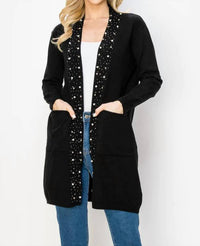 Joh - Serra Knitted Sweater Cardigan With Pearls & Sparkles