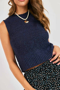 Sadie & Sage Tegan Sleeveless Sweater in navy - women's sweater - view 4