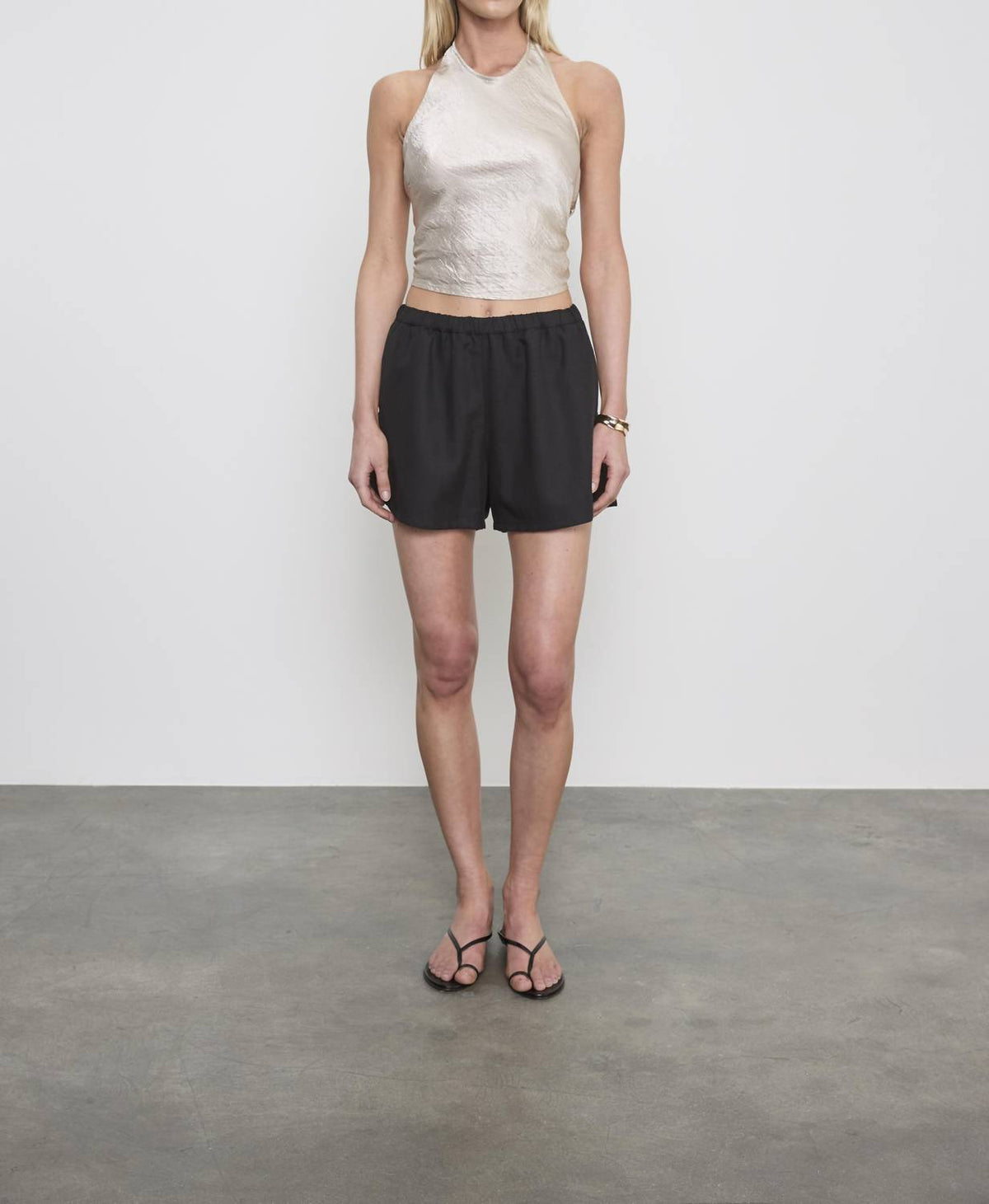 Enza Costa - TEXTURED SATIN HALTER SCARF TOP