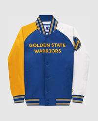 Starter - Youth Golden State Warriors Varsity Satin Full-snap Jacket