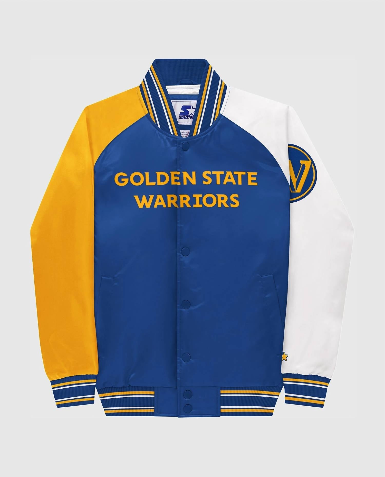 Starter - Youth Golden State Warriors Varsity Satin Full-snap Jacket