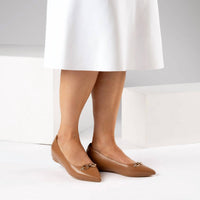 FRANKIE4 Women's London Leather Ballet Flats in tan - women's flats - view 6