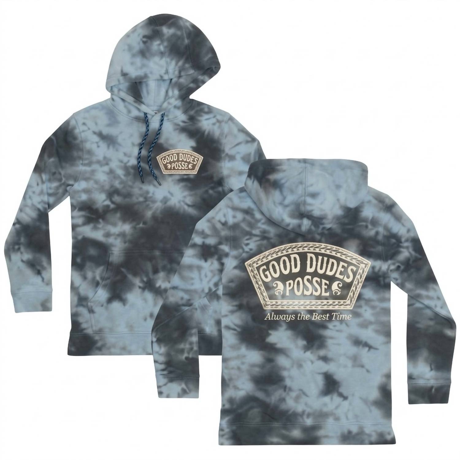 TINY WHALES Boys' Good Dude Posse Hoodie in ocean black - kids' shirt