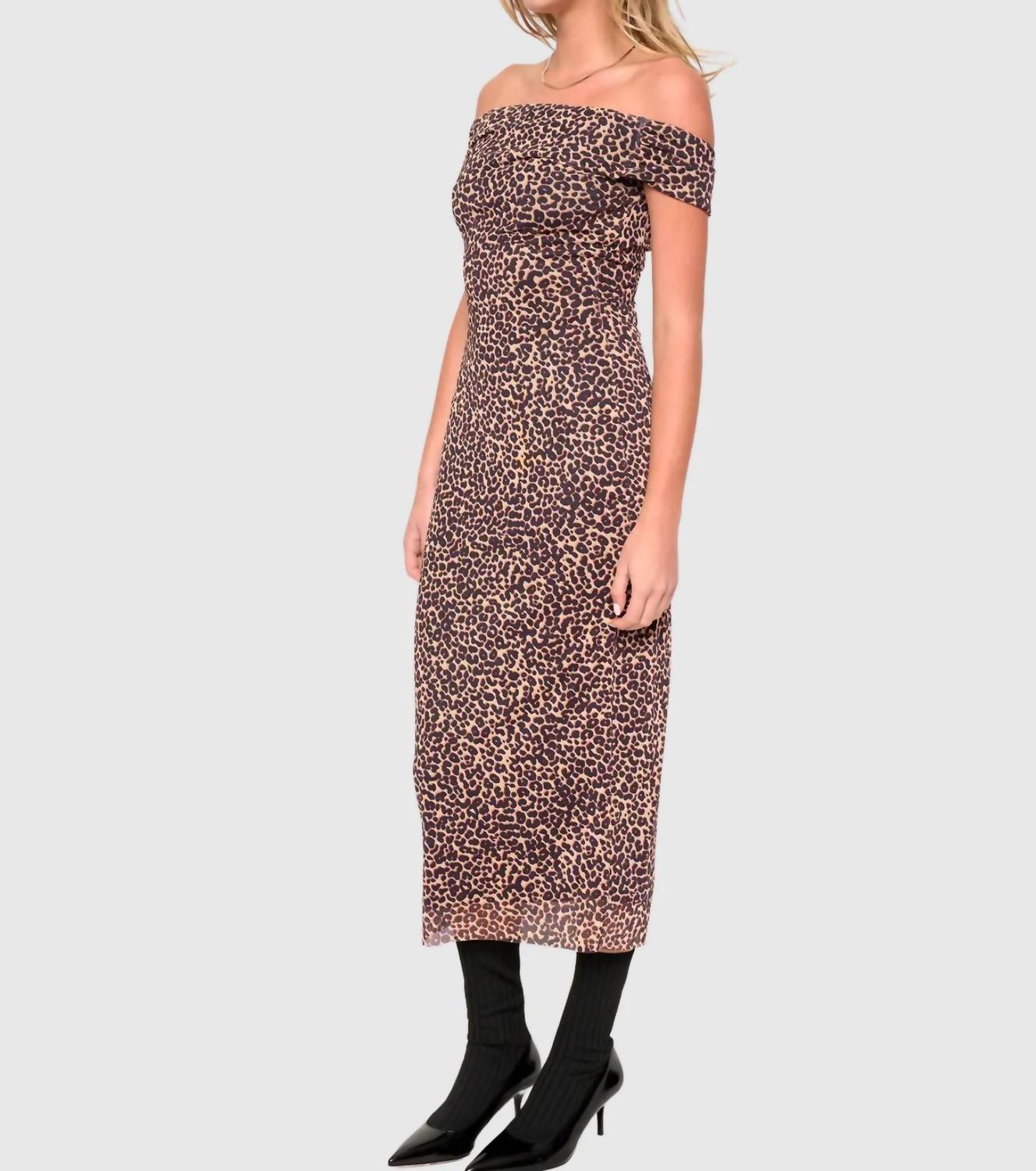 Larissa Loden - Animal Print Off The Shoulder Dress