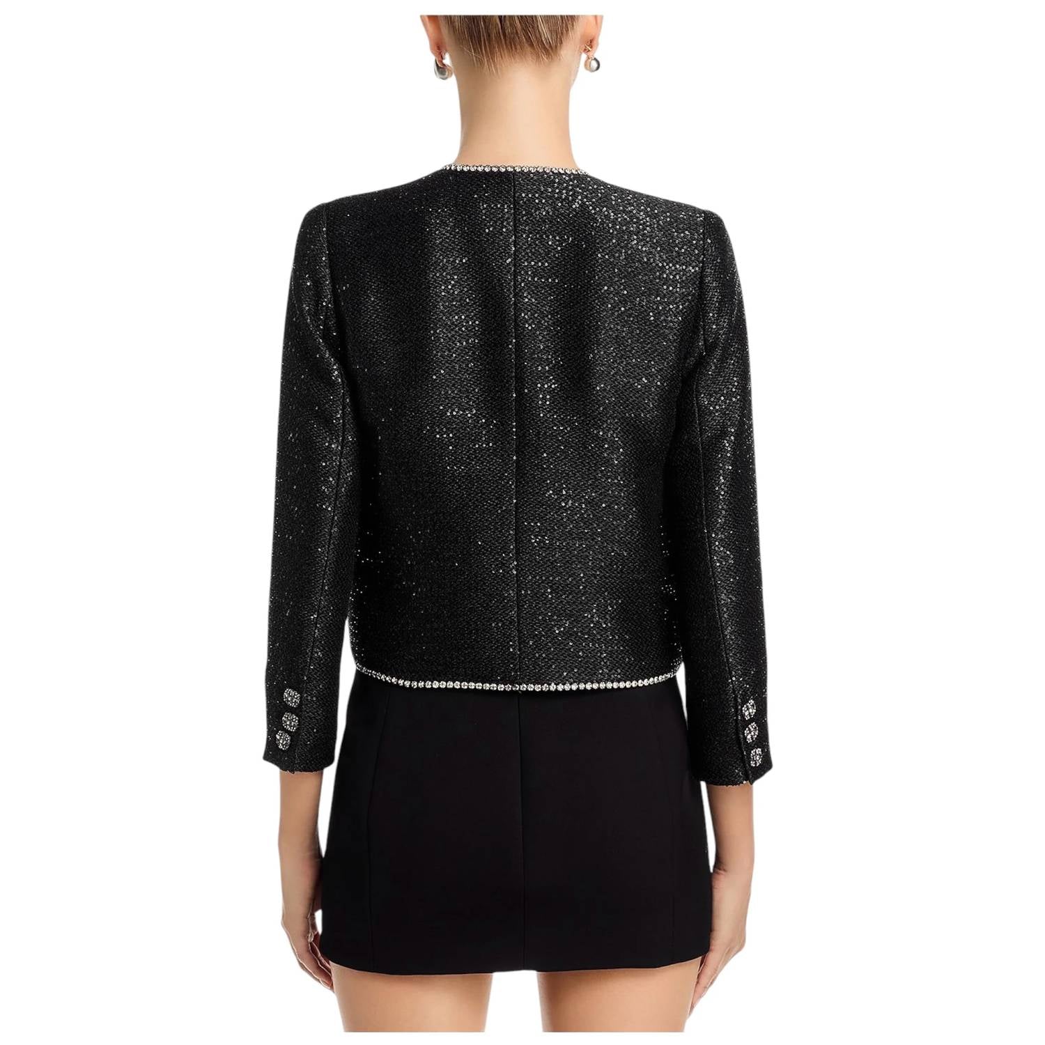 L'Agence - Zell Crystal Trim Tweed Jacket
