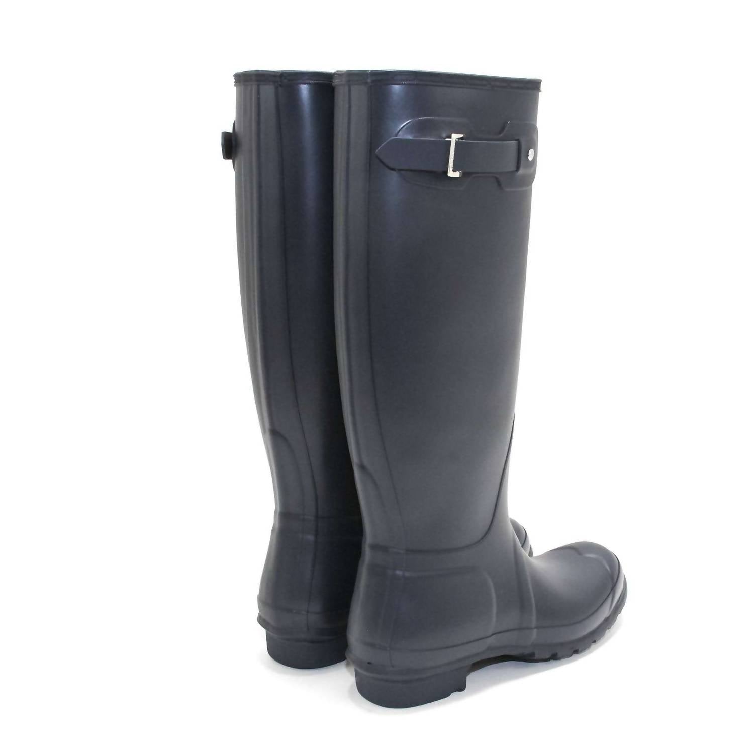 HUNTER Women's Original Tall Rain Boots in navy - women's shoe - alternate view