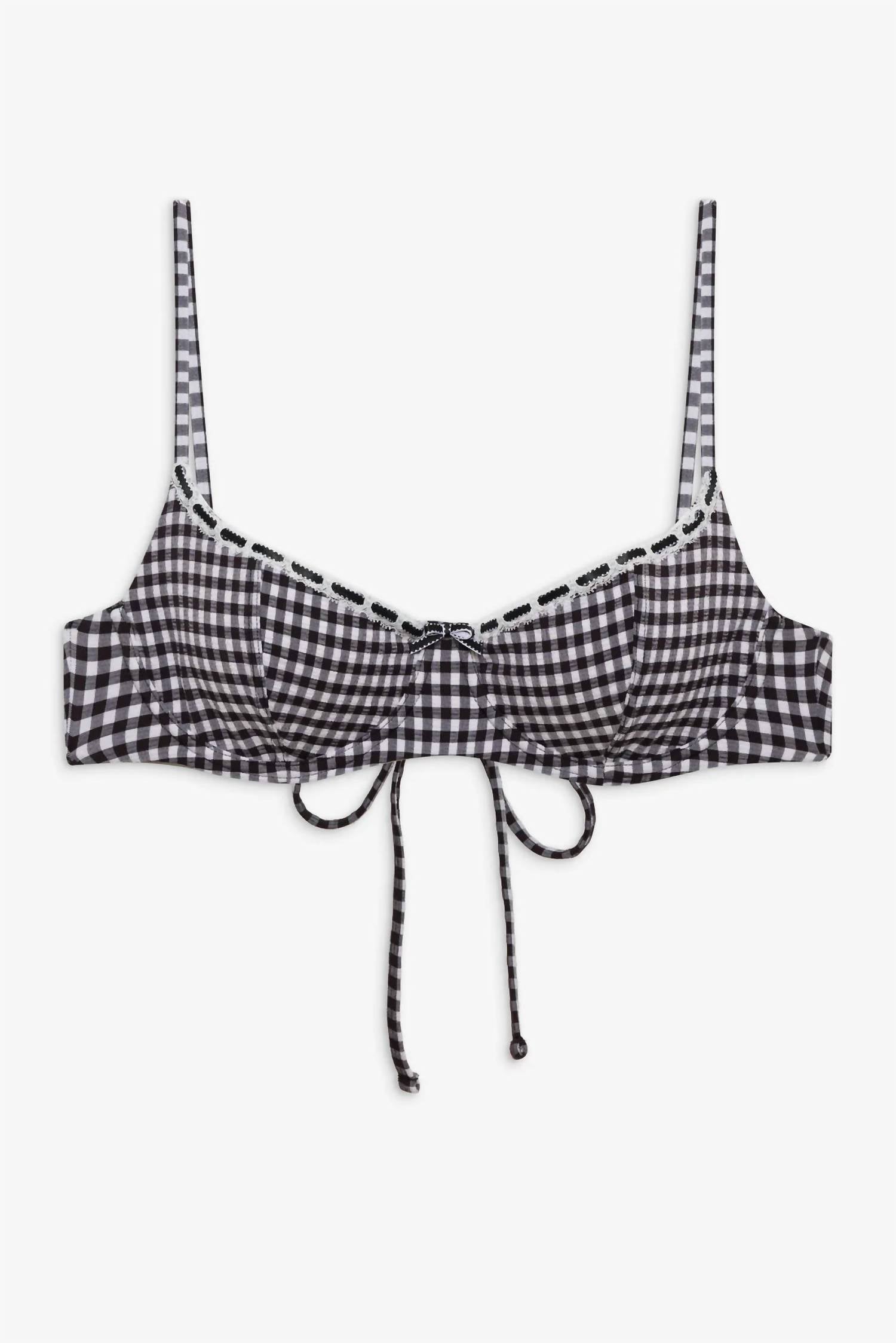 Frankies Bikinis - Cola Gingham Underwire Bikini Top
