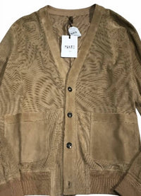Manto Italia Women's Iris Long Sleeve Cardigan in brown - women's jacket - detail view