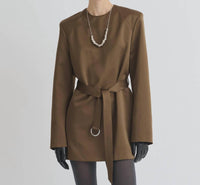 Nanushka - Genaya Satin Structured Belted Dress