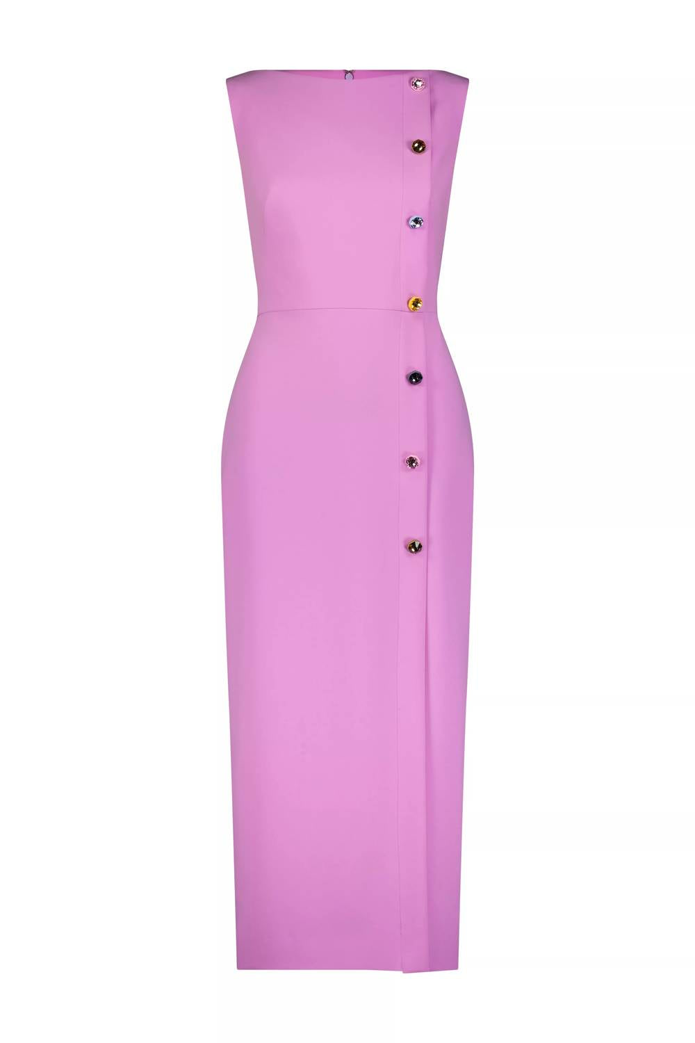 Lela Rose - Jewel Button Boat Neck Sheath Dress