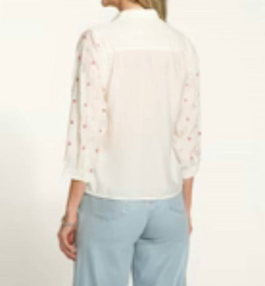 Fdj - Embellished Sleeve Shirt, White