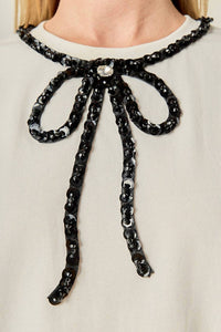 English Factory - Beaded Bow T-Shirt