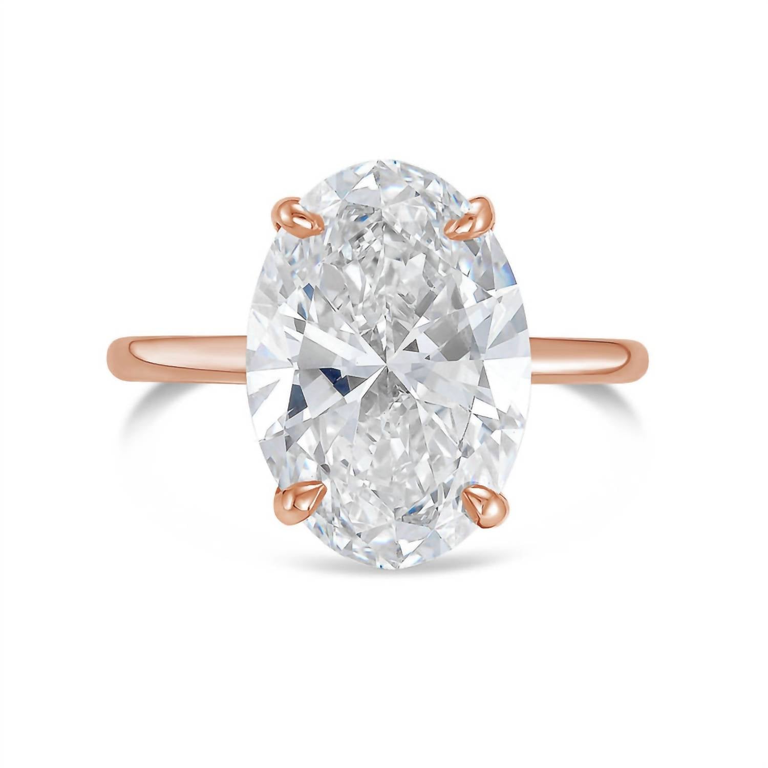 Diana M Jewels - 3.00 Ct Lab-grown Oval-cut Diamond Solitaire Ring In Four-prong Setting