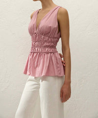 FAITHFULL THE BRAND SAJA TOP in dusk - women's shirt - view 6