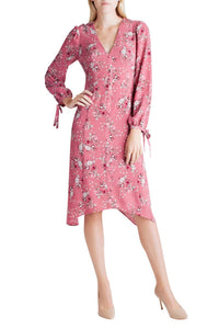 Kensie - Long Sleeve V-Neck Dress