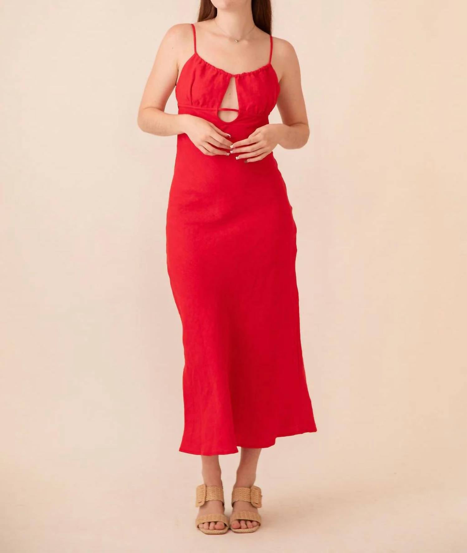 Olivaceous - Katerina Linen Dress