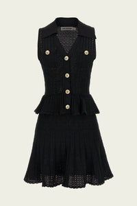 Self-Portrait - Pointelle Knit Mini Dress