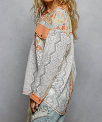 Pol - Full Sleeve Lace Floral Top