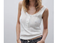 Closed - Ribbed Henley Cotton Tank