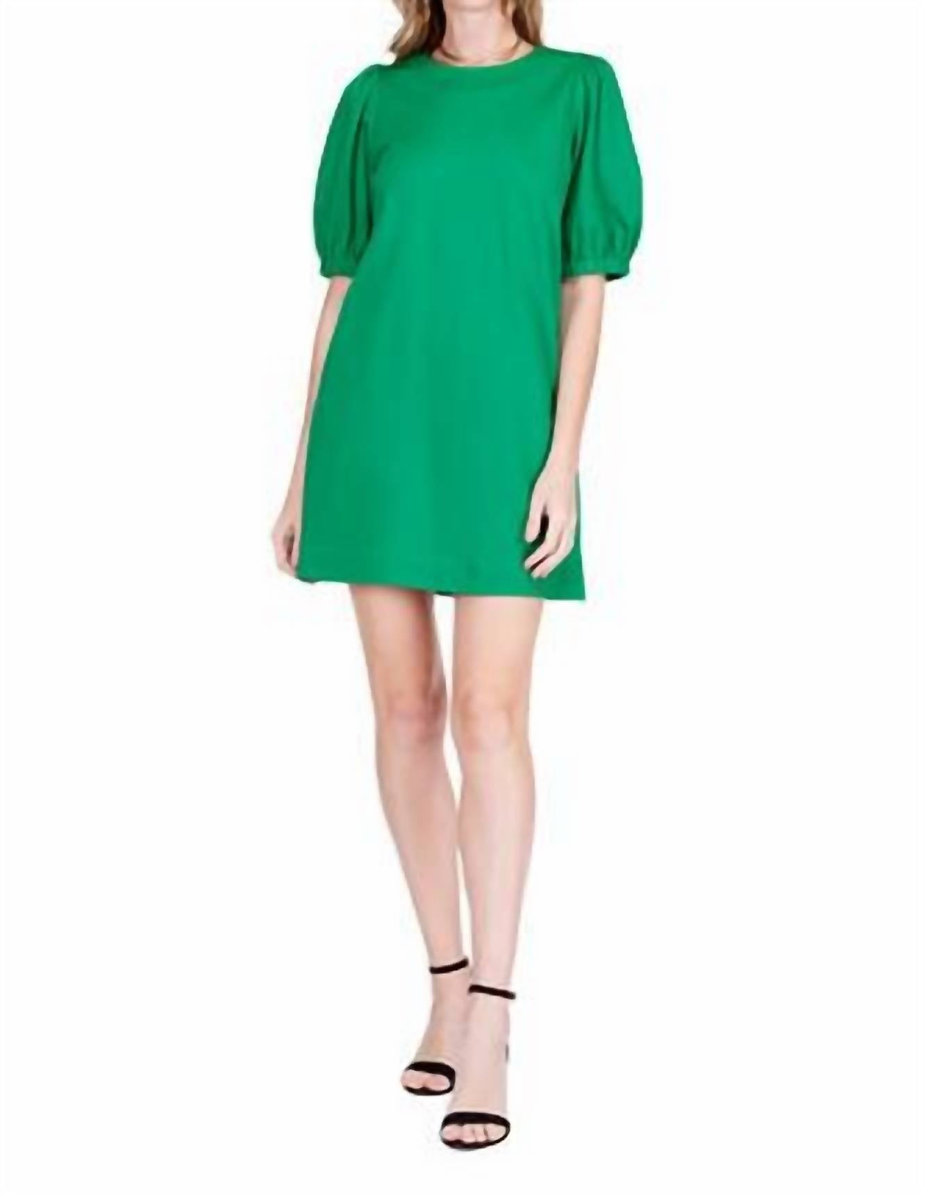Jade Ponte Knit Chemise Dress in green - women's dress