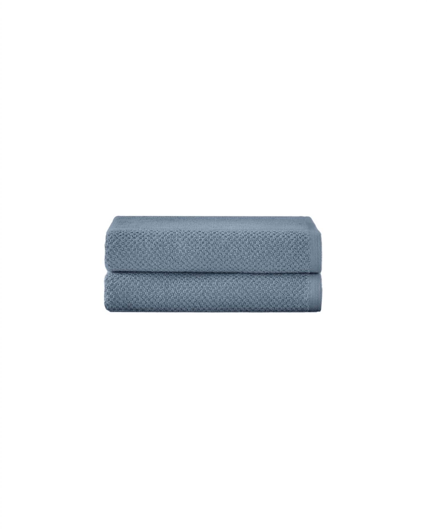 Under the Canopy Textured Organic 2 Piece Hand Towel Set in chambray - item