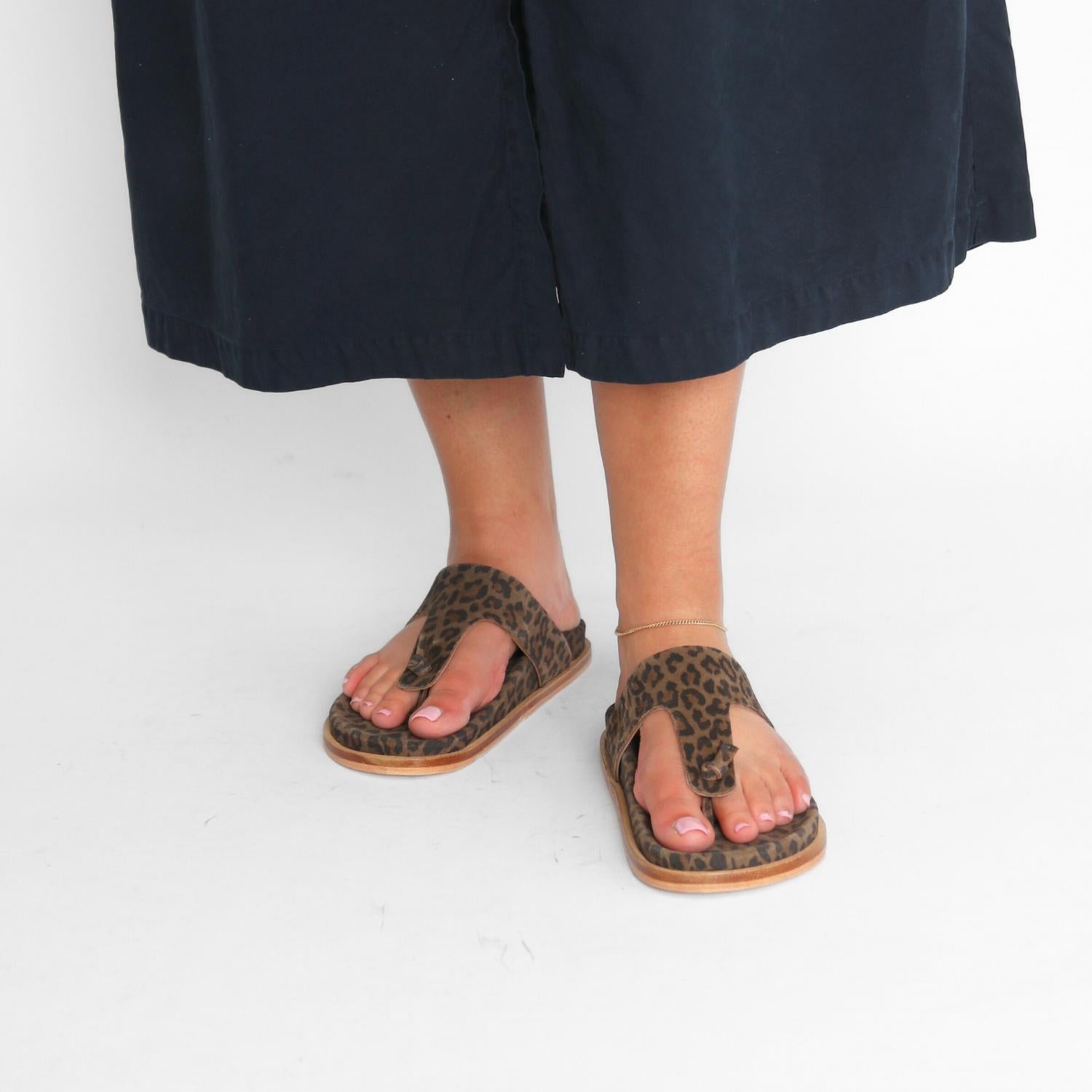 Free People - Women's Mika Chestnut Leo Suede Sandal