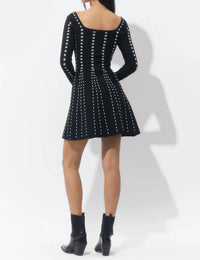Adelyn Rae - Kira Squareneck Stripe Sweater Mini Dress