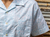 Kennington Naked Truth Vintage Camp Shirt in sky - men's shirt - detail view
