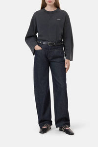CLOSED Crew Neck Long Sleeve Sweater in black - women's sweater - alternate view