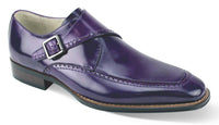 Giovanni Amato Men’s Genuine Leather Monk Strap Dress Shoe in purple - men's loafer