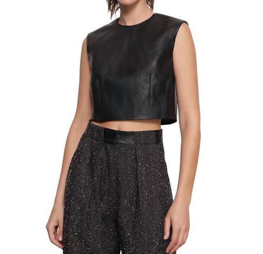 Sabina Musayev - Dida Leather Crop Top