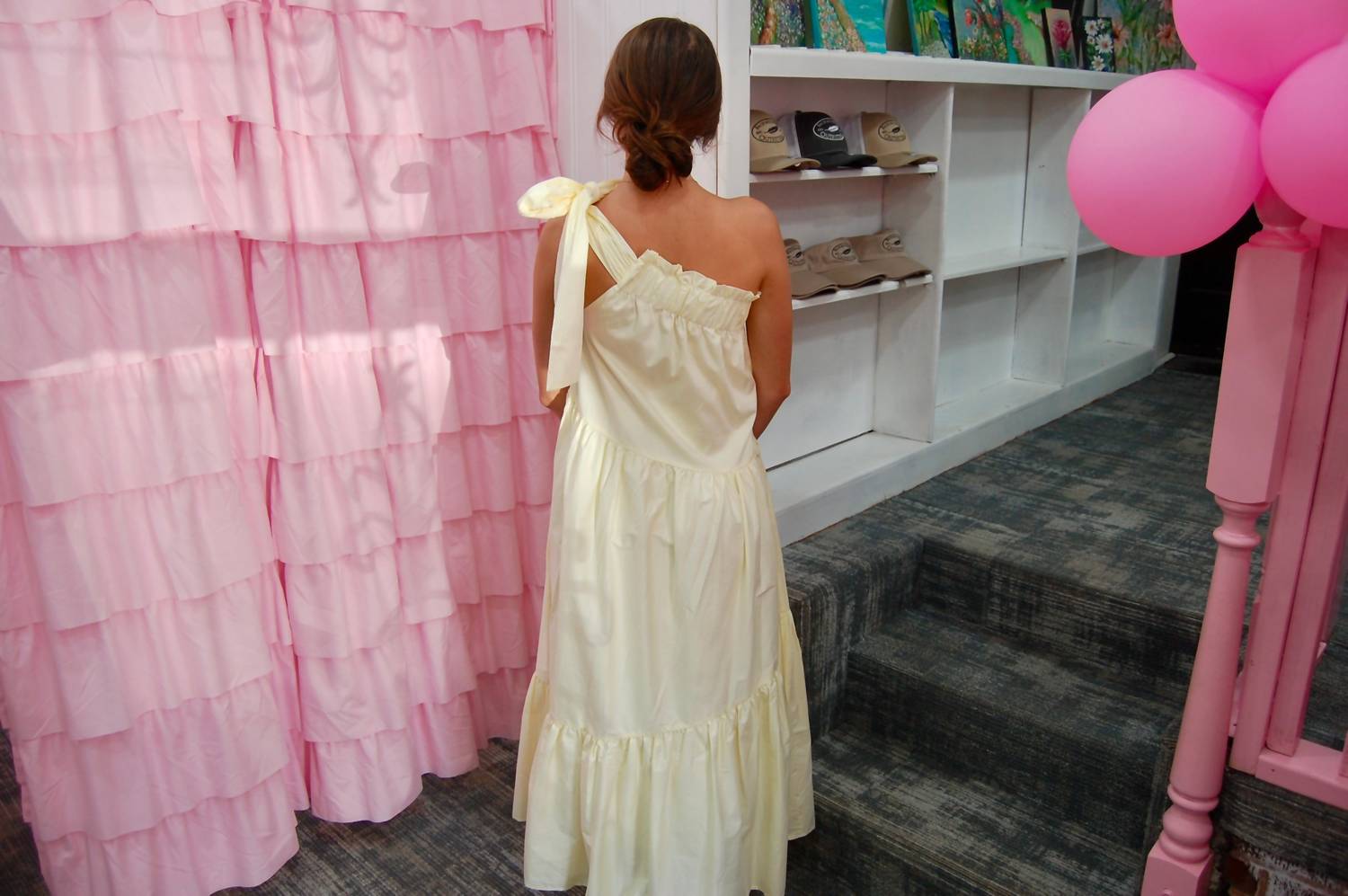 Before You - One Shoulder Tiered Maxi Honey Dress