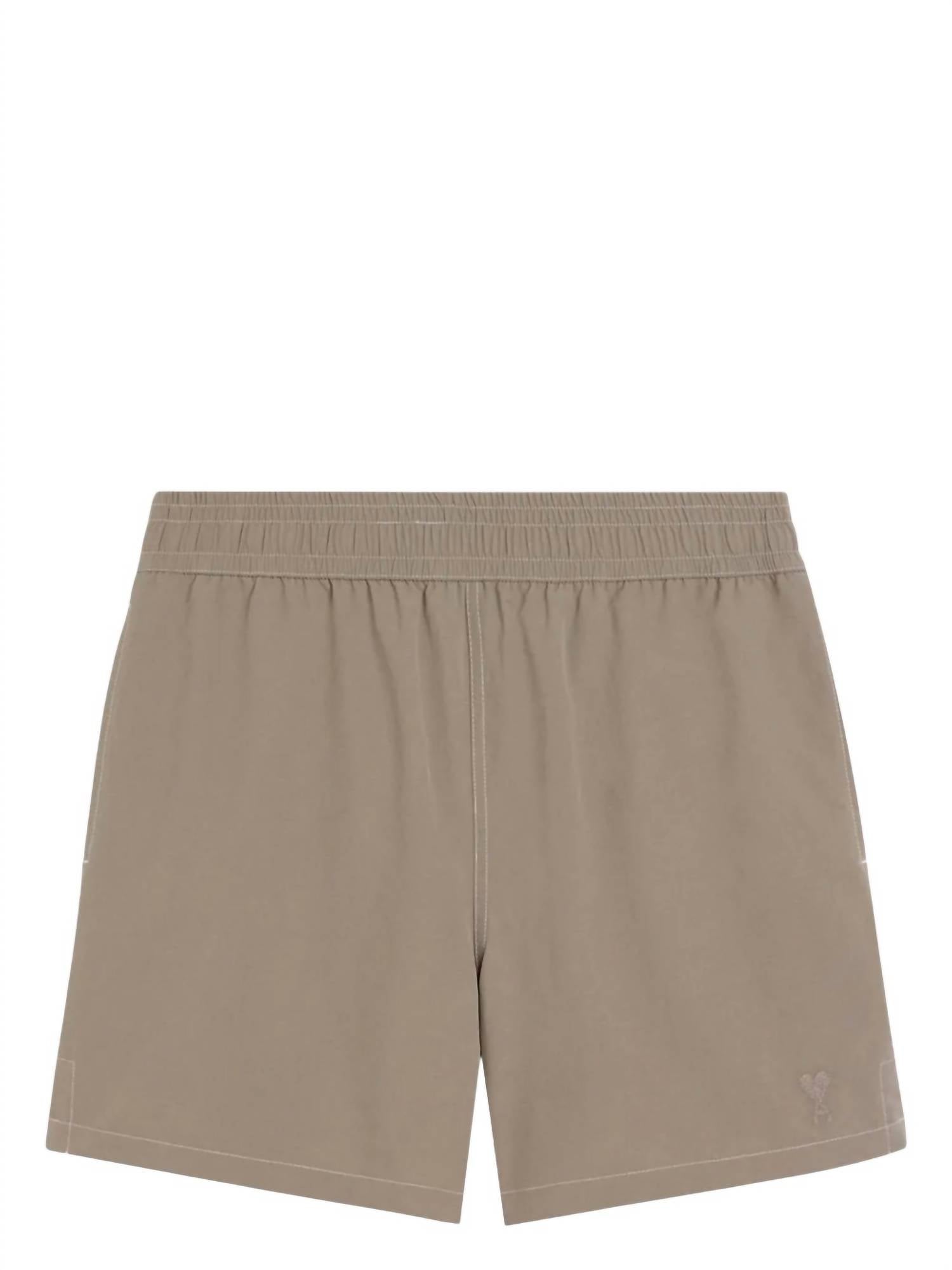 Ami Paris Embroidered Swim Beach Shorts in ash - men's swimwear - view 4