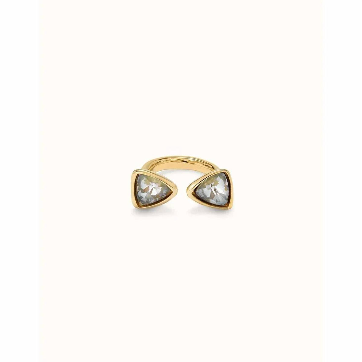 Unode50 - Women's Triangular Ring With Two Crystals
