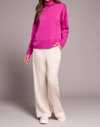 Tribal - Techno Lux Drop Shoulder Funnel Neck Knit Top