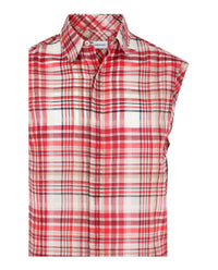 Salvatore Ferragamo - Men's Plaid Print Sleeveless Shirt