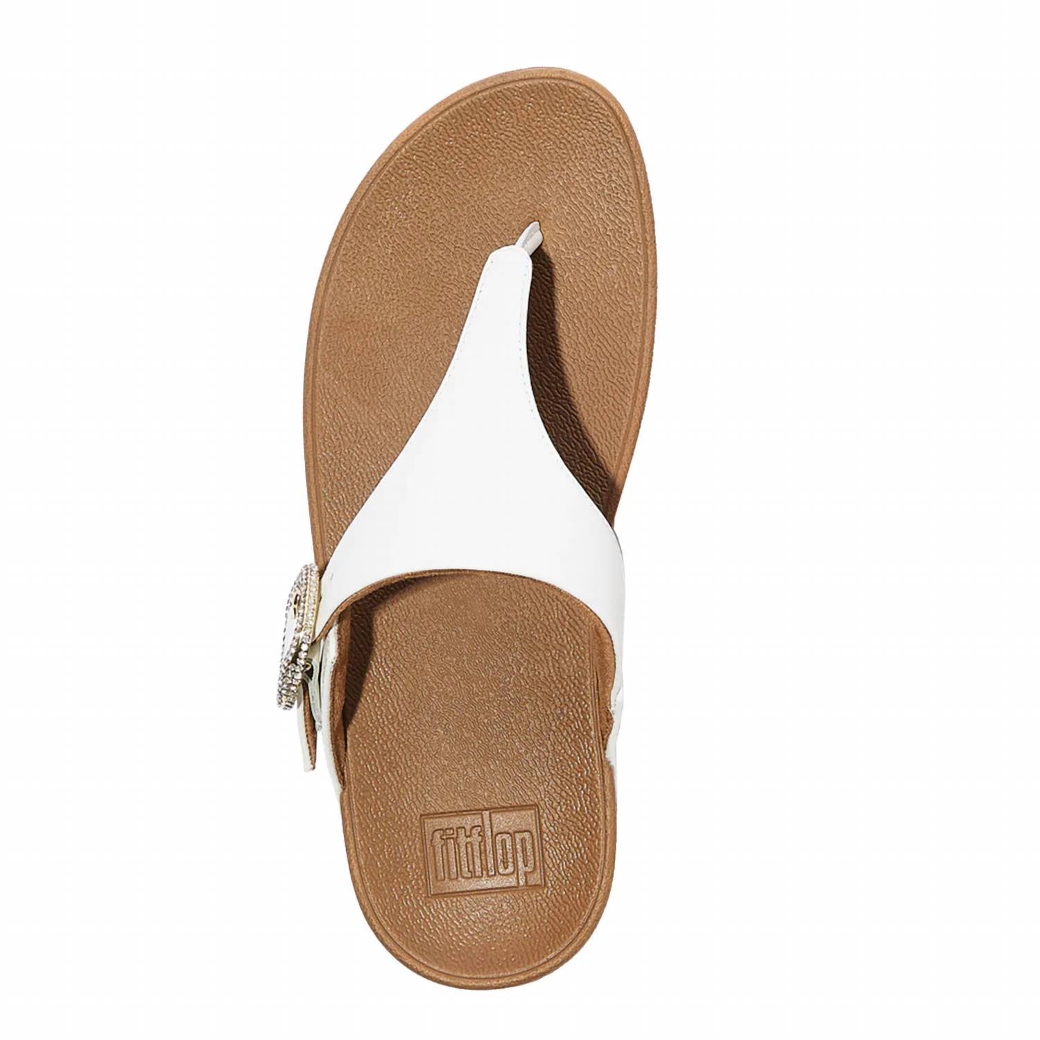 Fitflop - Women's Lulu Crystal Buckle Leather Toe Post Sandals