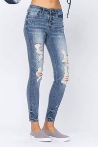 Judy Blue - Bleached Distressed Skinny Jeans