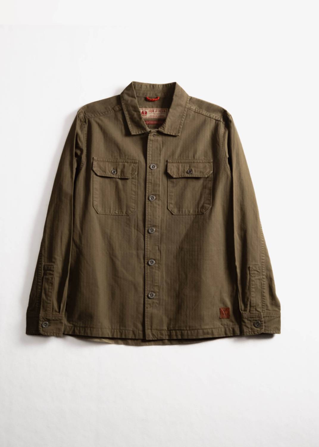 Iron & Resin Men's Deadstock Overshirt in army - men's jacket