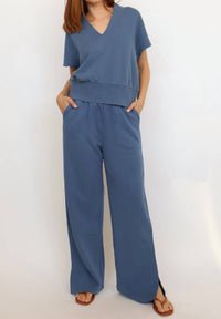 ELAN Kalysta Drawstring Pants in blue - women's pants - view 4