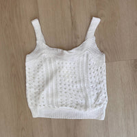 Vintage Havana Girl's Kid Knit Tank Top in white - kids' tank top