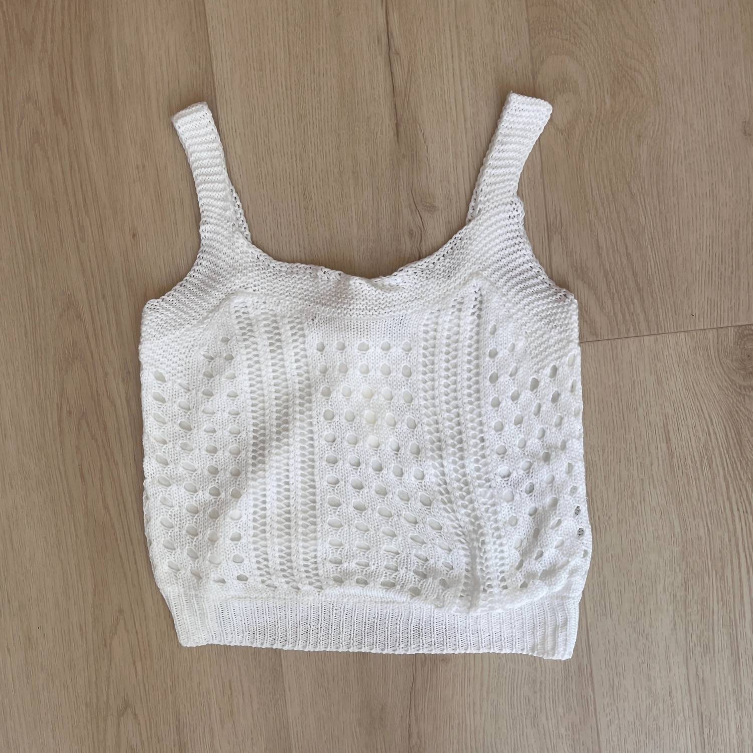 Vintage Havana Girl's Kid Knit Tank Top in white - kids' tank top