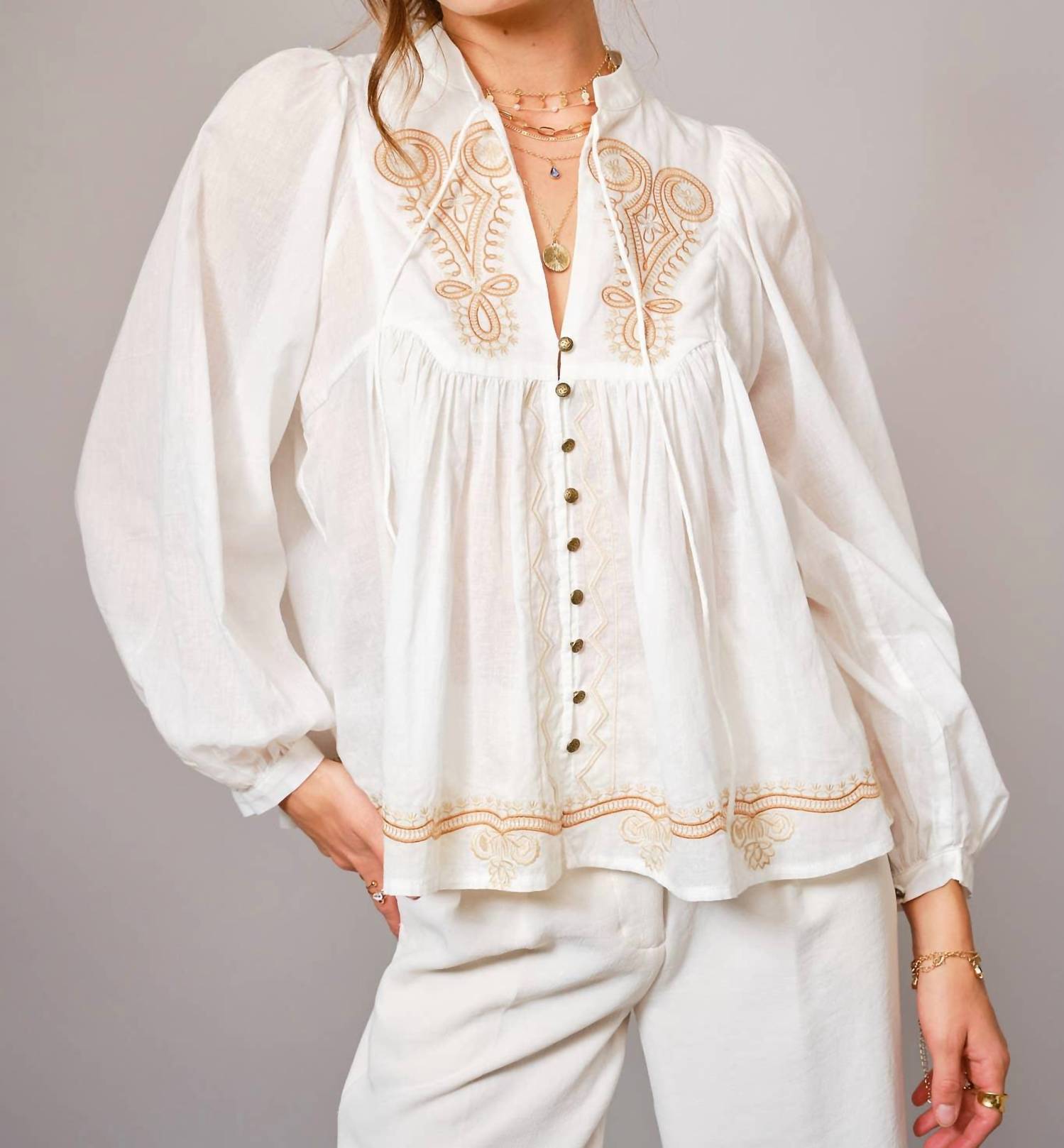 Blue B - Fiona Peasant Blouse