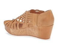 CHOCOLAT BLU Women's Winix Wedge Sandals in camel leather - women's shoe - alternate view