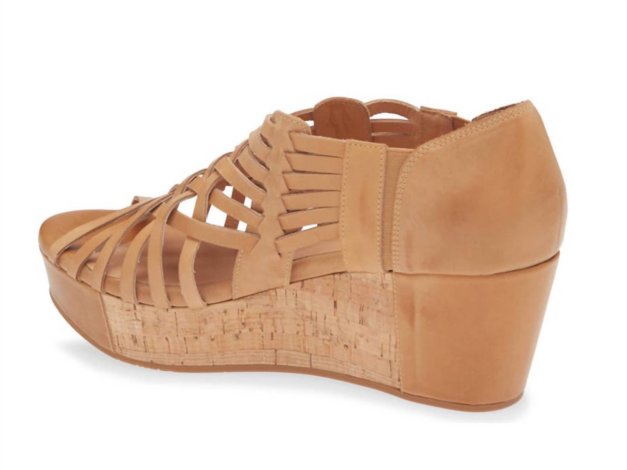 CHOCOLAT BLU Women's Winix Wedge Sandals in camel leather - women's shoe - alternate view
