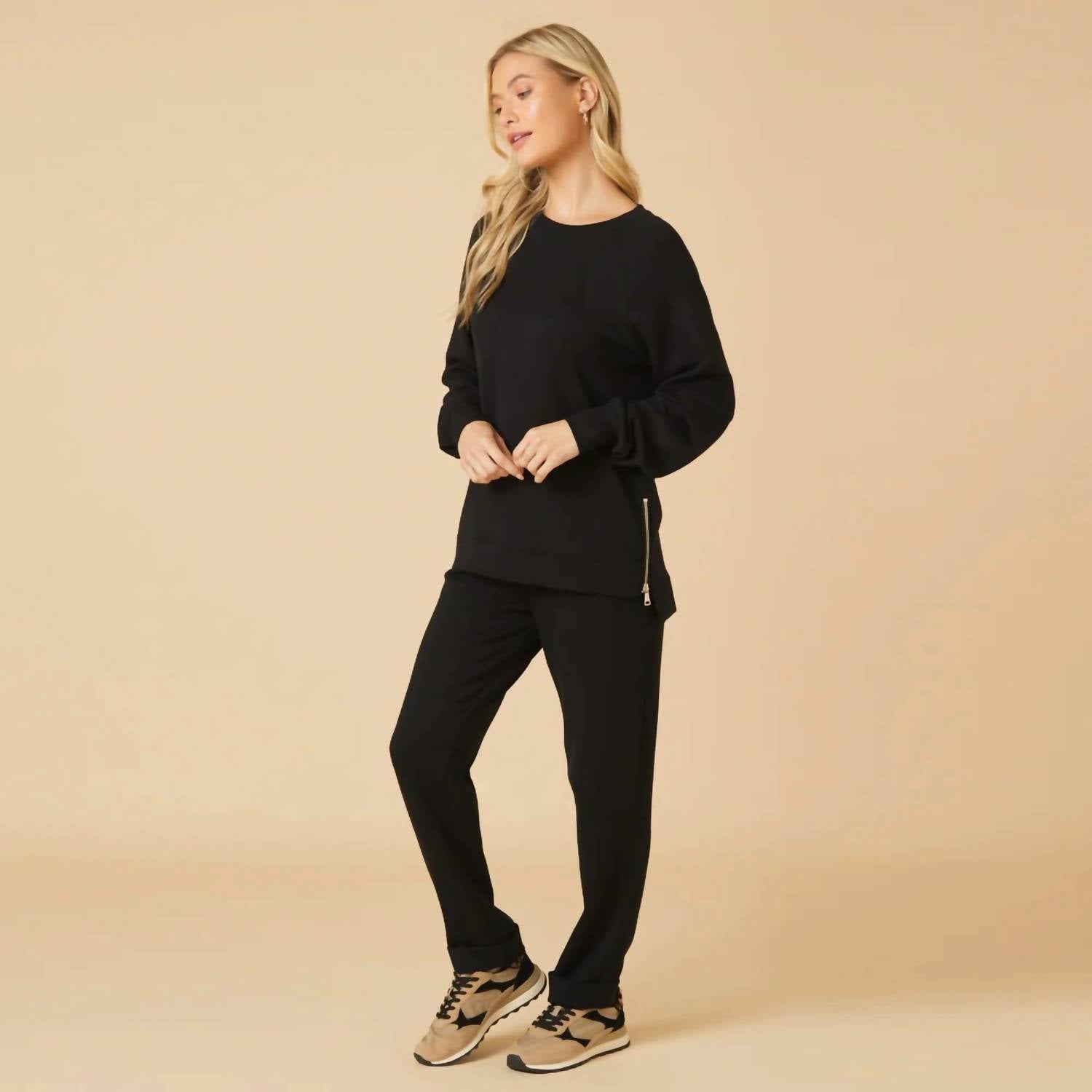 Softies - Dreamtech Crew Tunic With Side Zip & Flood Pant Set